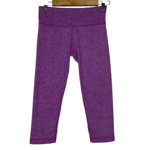 Lululemon Wunder Under Crop  Heathered Purple Stretch Size 6